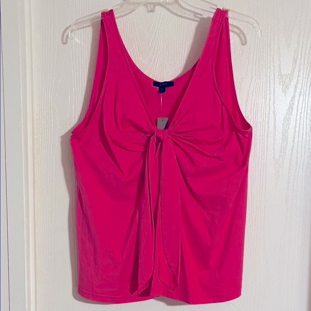 J. Crew hot pink Tie front Tank Top large NWT